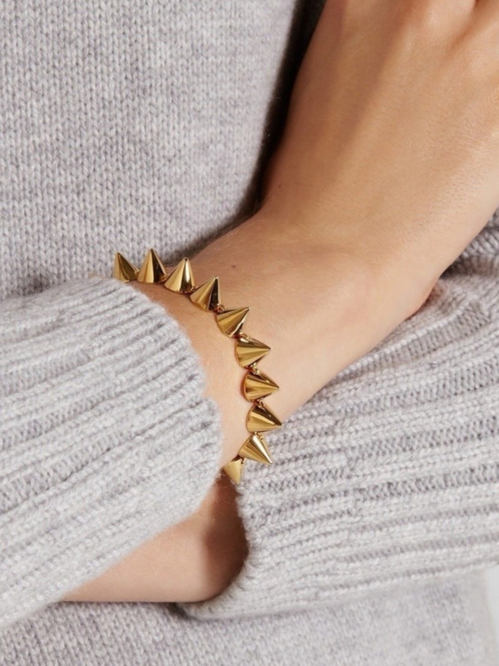 Eddie Borgo Rose Gold Plated & Pave’ Lotus Cone Bracelet Unisex